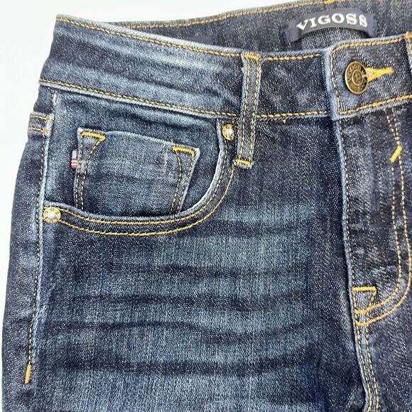 VIGOSS 25 Jagger Skinny Classic Fit Dark Blue Wash Destructed Jeans - Picture 8 of 12